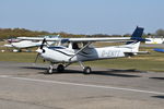 G-ENTT @ EGLK - Reims Cessna F152 at Blackbushe. - by moxy