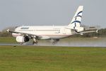 SX-DVS @ LFRB - Airbus A320-232, Take off run rwy 25L, Brest-Bretagne airport (LFRB-BES) - by Yves-Q