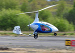 G-CLAZ @ EGFH - Visiting rotorcraft departing Runway 28. - by Roger Winser