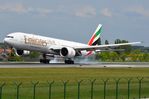 A6-EQJ @ EBBR - Emirates B773 burning rubber - by FerryPNL