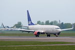 LN-RRH @ EGSH - Just landed at Norwich. - by Graham Reeve