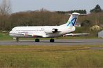 D-AOLG @ LFRB - Fokker 100, Lining up rwy 25L, Brest-Bretagne airport (LFRB-BES) - by Yves-Q