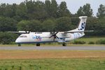 G-ECOJ @ LFRB - De Havilland Canada DHC-8-402Q Dash 8, Lining up rwy 25L, Brest-Bretagne airport (LFRB-BES) - by Yves-Q