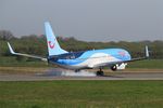 OO-TUV @ LFRB - Boeing 737-86J, Landing rwy 07R, Brest-Bretagne Airport (LFRB-BES) - by Yves-Q