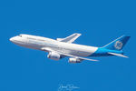 N747GF - GE test bed 747 flying overhead Death Valley - by Topgunphotography