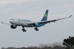F-HHUB @ LFRB - Airbus A330-223, On final rwy 25L, Brest-Bretagne airport (LFRB-BES) - by Yves-Q