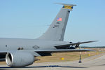 61-0277 @ KPSM - KC-135R set up for refueling for 3 EA-18G Growlers using a hose and basket attached to the end of their boom. - by Topgunphotography