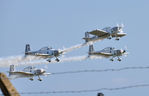 G-VFDS @ EGFH - 4-ship Team Raven led by G-VFDS run and break over Runway 28. - by Roger Winser