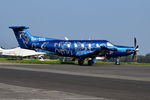 OH-SSS @ EGTF - Pilatus PC-12/47E at Fairoaks about to depart for LSGS, Sion airport, Switzerland. - by moxy