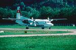 HB-ISH @ LSZA - Landing at Lugano-Agno. Scanned from a slide.