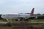 3B-NBE @ EHTW - Air Mauritius Airbus A340-313 during engine removal before scrapping by AELS at Twente airfield, the Netherlands - by Van Propeller