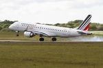 F-HBLP @ LFRB - Embraer 190 STD, Landing rwy 25L, Brest-Bretagne airport (LFRB-BES) - by Yves-Q