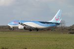 OO-JAY @ LFRB - Boeing 737-8K5, Landing rwy 25L, Brest-Bretagne airport (LFRB-BES) - by Yves-Q