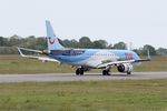 OO-TEA @ LFRB - Embraer 190LR, Reverse Thrust landing rwy 07R, Brest-Bretagne Airport (LFRB-BES) - by Yves-Q