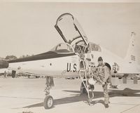64-13198 - My father next to the T-38 Talon 13198 he flew in the USAF.  Unknown location, timeframe is the late 60's or early 70's - by Unknown