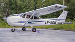 LN-AGW @ ENBR - Parked at the GA area.