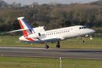 F-RAFB @ LFRB - Dassault Falcon 7X, Landing rwy 07R, Brest-Bretagne airport (LFRB-BES) - by Yves-Q