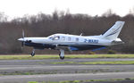 2-WARD @ EGFH - Visiting propjet departing Runway 10 to Solent Airport. - by Roger Winser