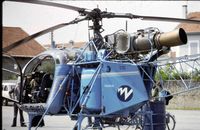 F-BVEU - Hélicoptère  Electricité de France pour une visite de lignes électriques 20000 volts le 06/06/1977 à Pont de Chéruy Isère  - FRANCE - by Jean-Paul Bouvard