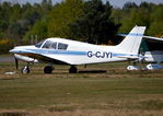 G-CJYI @ EGLK - Piper PA-28-140 Cherokee at Blackbushe. Ex SE-FYL - by moxy