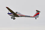 G-CLIM @ EGFH - Resident Dimona motor-glider departing Runway 22. - by Roger Winser