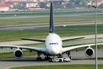 9V-SKQ @ LFBO - Airbus A380-841, Taxiing to Airbus delivery center, Toulouse Blagnac Airport (LFBO-TLS) - by Yves-Q