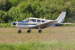 G-TALH @ EGFH - Visiting Archer II operated by Tetenhill Aviation Ltd. arriving Runway 22. - by Roger Winser