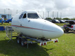 G-BOCB - Off airport. Forward fuselage on display at Port Talbot Town Football Club, Wales, UK.