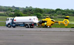 G-WPDA @ EGFH - Visiting WPD helicopter taking on fuel. - by Roger Winser