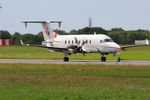 F-HBCG @ LFRB - Beech 1900D, Taxiing to holding point rwy 25L, Brest-Bretagne Airport (LFRB-BES) - by Yves-Q