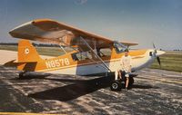 N8578 - Citabria N8578.  Photo taken near Springfield, IL with pilot Jim Miller, and passenger (pictured) Erin (Ralph) Hannah.  This was Erin's first airplane ride with her grandpa (Jim Miller). - by Jim Miller