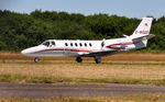 2-WOOD @ EGFH - Visiting Citation Bravo back tracking Runway 04. - by Roger Winser