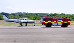 N789MD @ EGFH - Visiting Cessna 340A with the airport's RIV in attendance. - by Roger Winser