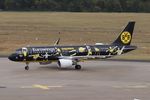 D-AEWM @ EDDK - Arrival from Kos. Borussia Dortmund, German Football Team, paid for the livery. - by Koala