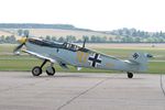G-AWHK @ EGSU - G-AWHK (Yellow 10, C4K-102) 1949 Hispano HA-1112 M1L Buchon BoB Display Duxford - by PhilR