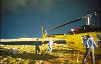 C-GRGT - Summer 1988, Canadian Arctic, C-GRGT supporting gold exploration program. Dark skies are from an approaching squall. - by David Clarke