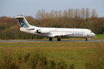 D-AOLG @ LFRB - Fokker 100, Taxiing rwy 25L, Brest-Bretagne airport (LFRB-BES) - by Yves-Q