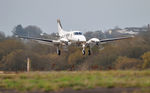 N920TT @ EGFH - Visiting King Air arriving Runway 04. - by Roger Winser