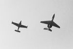 XS209 @ EKVL - RAF Jet Provost XS209 (Left in photo) seen in formation with RAF Dominie XS710 shortly after overflying Runway 10 at Vaerloese Air Base in Denmark in June 1968. - by Jan Lundsteen-Jensen