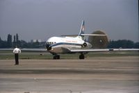 YU-AHF @ EGBB - My photo of YU-AHF, Saturday 26th June 1976 at BHX, EGBB, Birmingham Airport, taxiing to stand at the Old Elmdon Terminal with the braking arrester chute deployed. Is the fella looking on thinking How am I going to fold that thing up and re pack it. LOL. - by Paul Carpenter