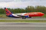 N834SY @ PANC - Sun Country Airlines Boeing 737-800 40years of flight special sticker - by Thomas Ramgraber