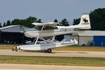N9789G @ KOSH - This Cessna 180 amphibian floatplane seemed to have a problem with its nosewheel after landing vor EAA AirVenture 2023 - by lk1250