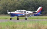 G-TSGA @ EGFH - Visiting Cherokee Arrow III aircraft departing Runway 22. - by Roger Winser