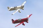 G-AEXF @ EGTH - Flying in a pair with its replica (G-HEKL) at the Vintage Airshow, Old Warden 2023 - by Chris Holtby