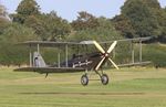 G-EBIR @ EGTH - 1924 DH51 Moth landing at the Vintage Airshow at Old Warden 2023 - by Chris Holtby