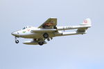 HB-RVN @ LFSX - De Havilland Vampire FB.6 (DH-100), Short approach rwy 29, Luxeuil-Saint Sauveur Air Base 116 (LFSX) - by Yves-Q