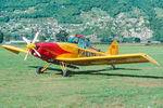 HB-PNV @ LSZL - Waiting for another glider-tow. New paint-scheme.HB-registered since 1993-10-22 until 2014-05-30.  Scanned from a slide. - by sparrow9