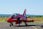 XX323 @ LFSX - Red Arrows Hawker Siddeley Hawk T.1, Flight line, Luxeuil-St Sauveur Air Base 116 (LFSX) - by Yves-Q