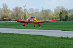HB-PLZ @ LSZG - Short-final runway 25(then) Grenchen. HB-registered since 1988-12-22 - by sparrow9
