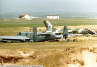 XL392 - Avro Vulcan XL 392 at the fire dump at RAF Valley - by Ronald George Miles